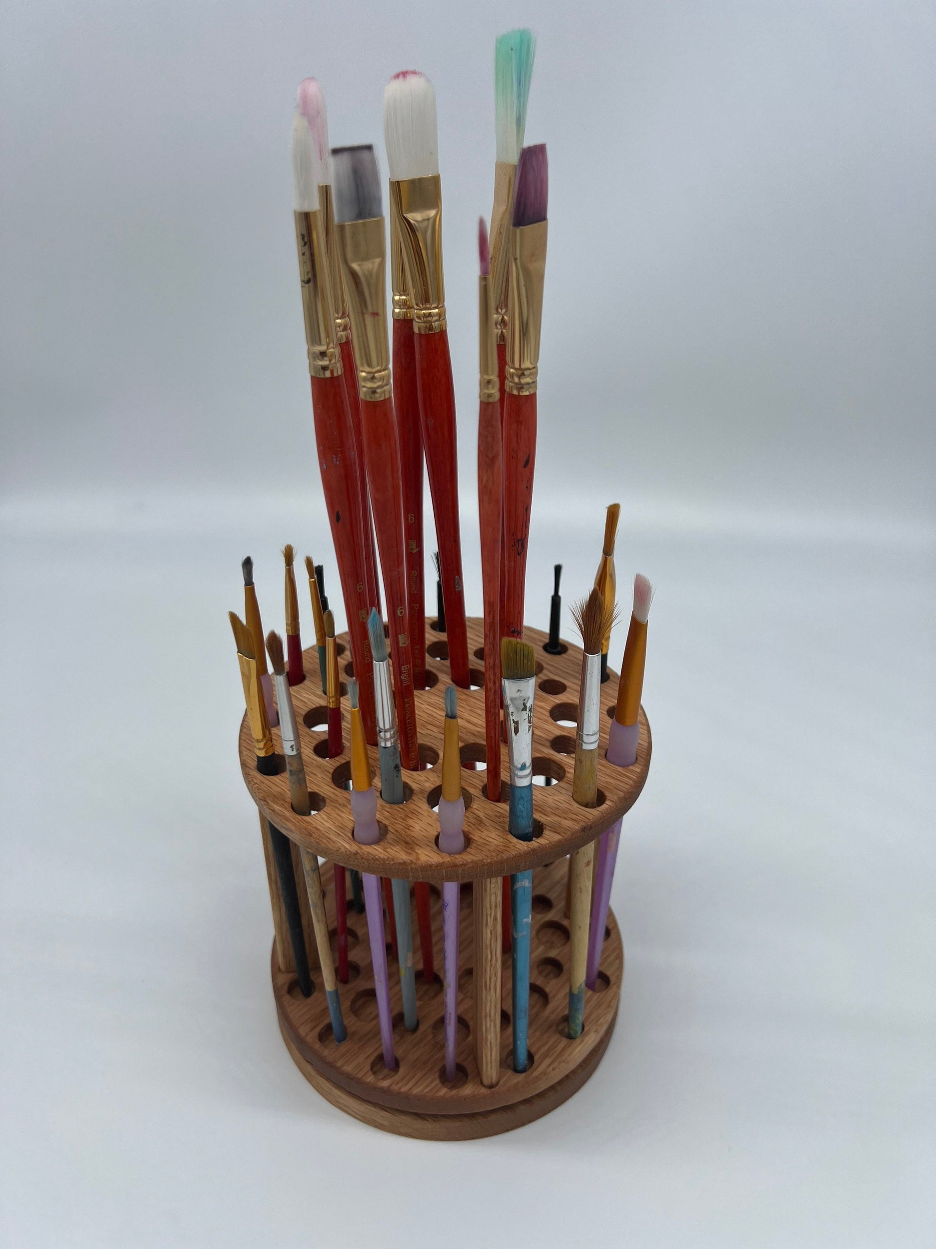 Rotating paint brush holder for big and small brushes, handmade paintb –  BlackLabMill