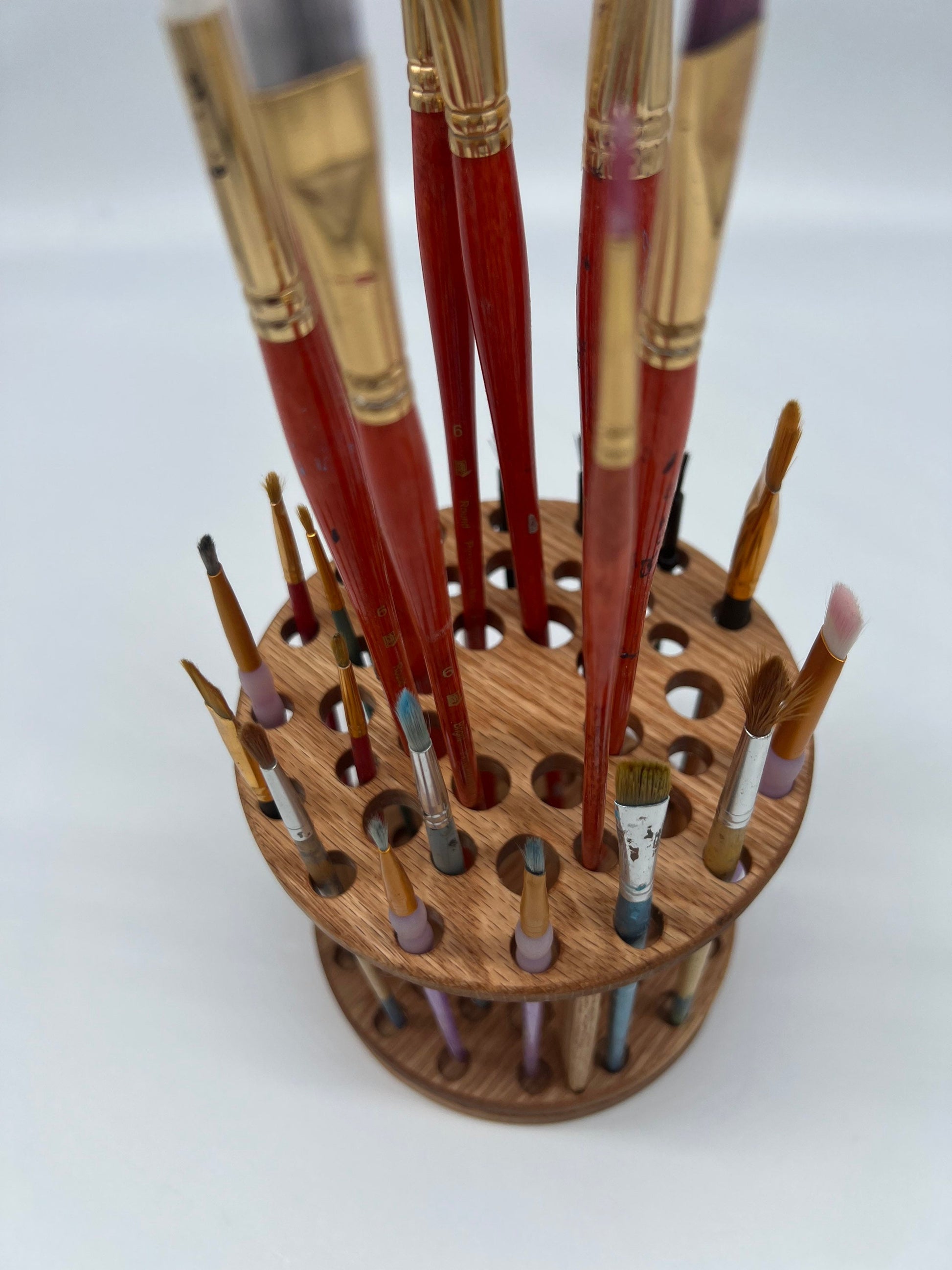 Rotating Paint Brush Holder Set, Handmade Paintbrush Holders 